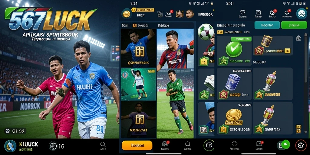 Tampilan aplikasi 567LUCK dengan antarmuka taruhan olahraga.