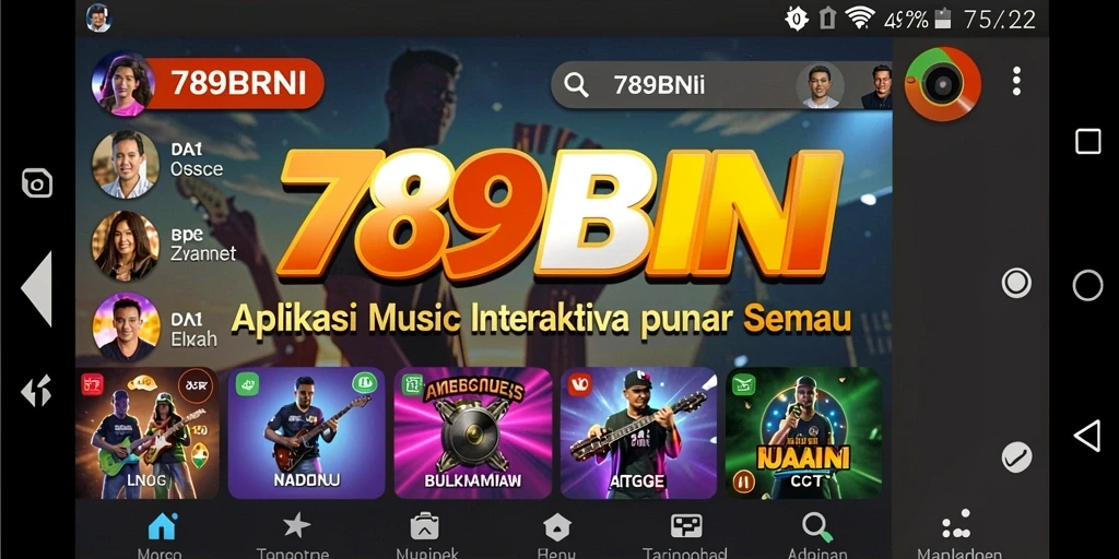 Screenshot gameplay 789BNI yang menampilkan interaksi pengguna dengan musik.