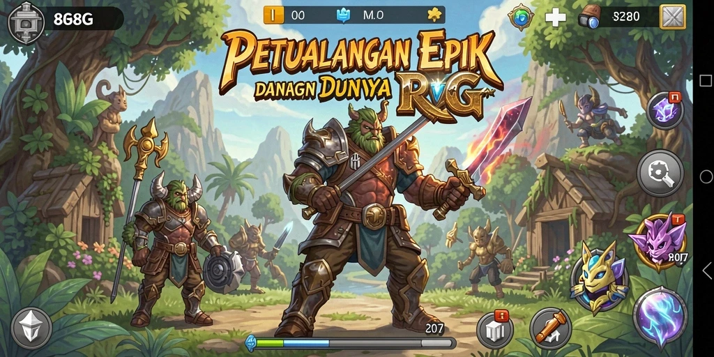 Tampilan gameplay seru dalam dunia RPG yang menakjubkan.