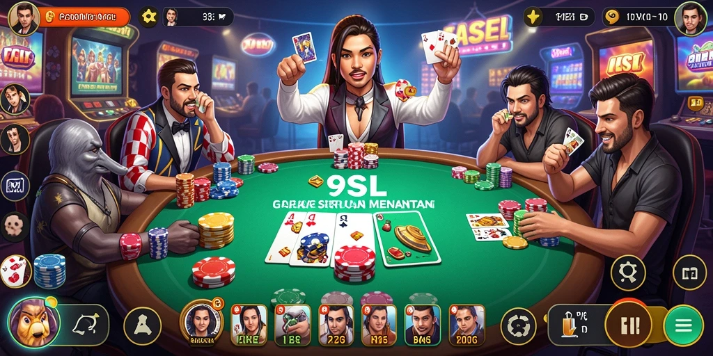 Tampilan gameplay Poker menawan di 9SL dengan antarmuka yang menarik.