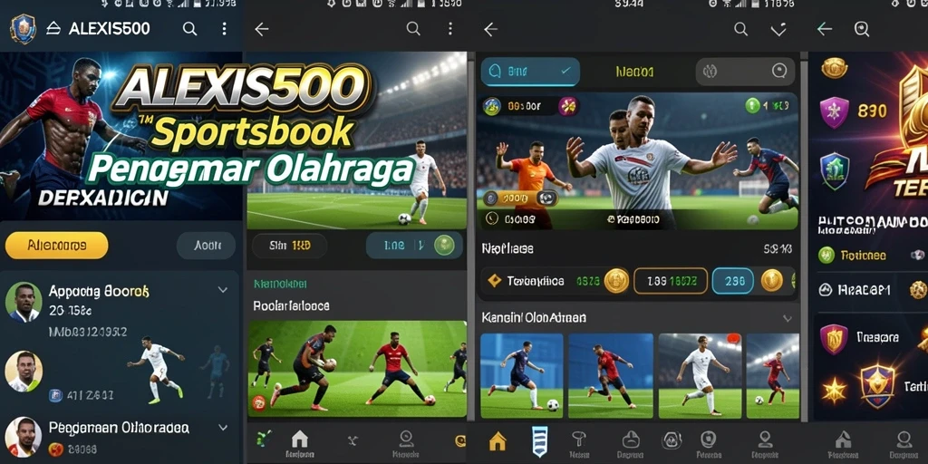 Tampilan utama ALEXIS500 dengan fitur taruhan olahraga