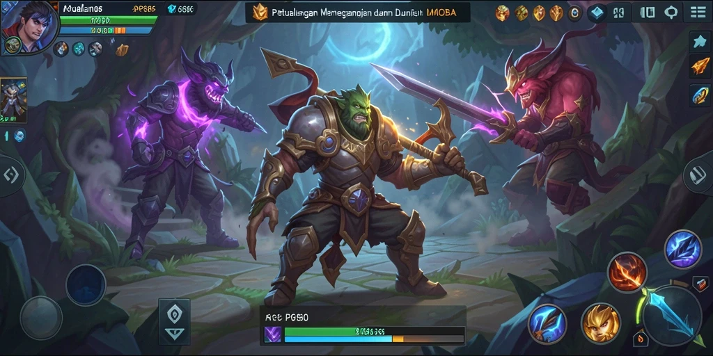Tangkapan layar gameplay AP686 yang menampilkan pertarungan seru dalam mode MOBA.