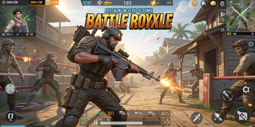 Gameplay intens di arena Battle Royale DAYA138.