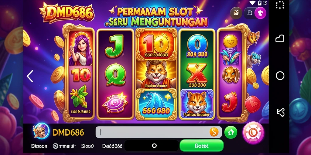 Screenshot gameplay DMD686 menampilkan putaran slot yang mendebarkan dan hadiah menarik.