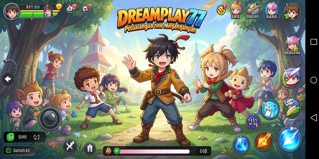 Tampilan gameplay menakjubkan dari DREAMPLAY77 dengan karakter anime favorit.