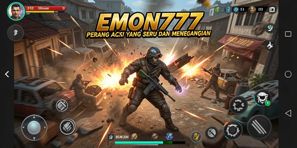 Tampilan gameplay mendebarkan dari EMON777 yang penuh aksi.