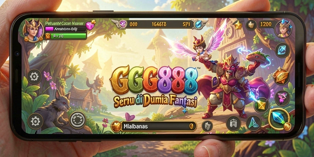 Tangkapan layar gameplay GGG888 menunjukkan eksplorasi dunia petualangan yang luas.