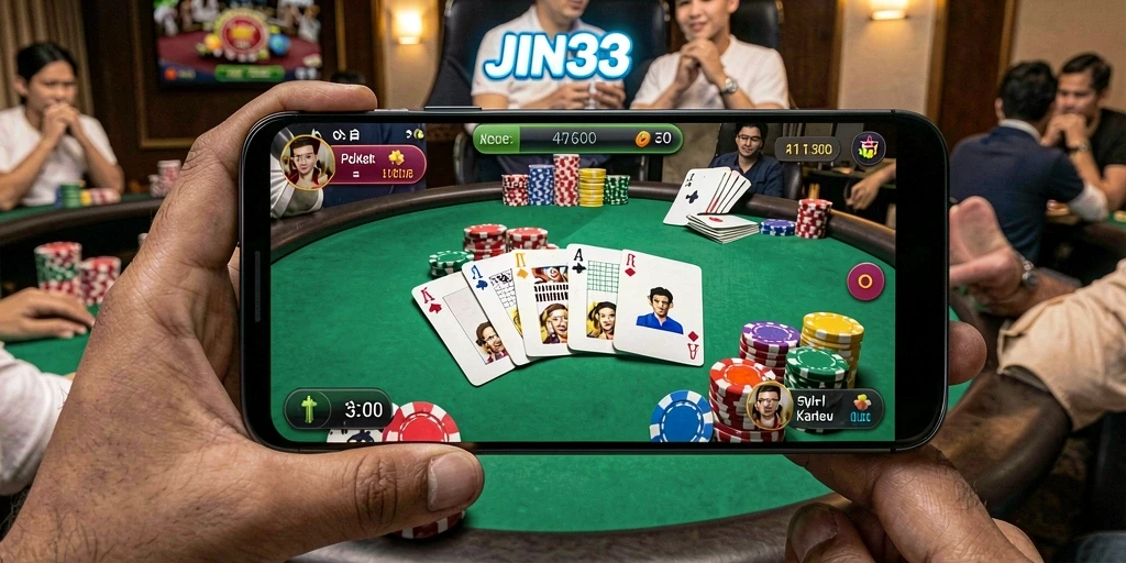 Tampilan utama <strong>JIN33</strong> yang menampilkan permainan Poker yang seru.