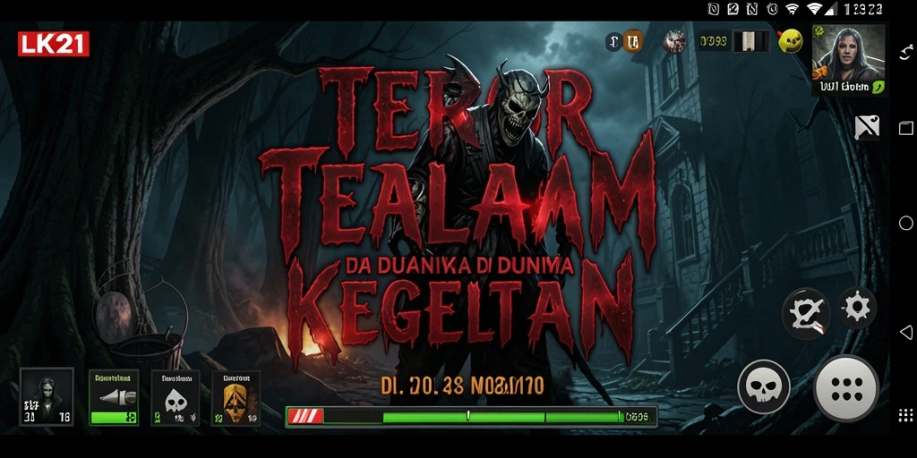 Tampilan gameplay LK21, penuh dengan suasana menyeramkan dan aksi yang menegangkan.
