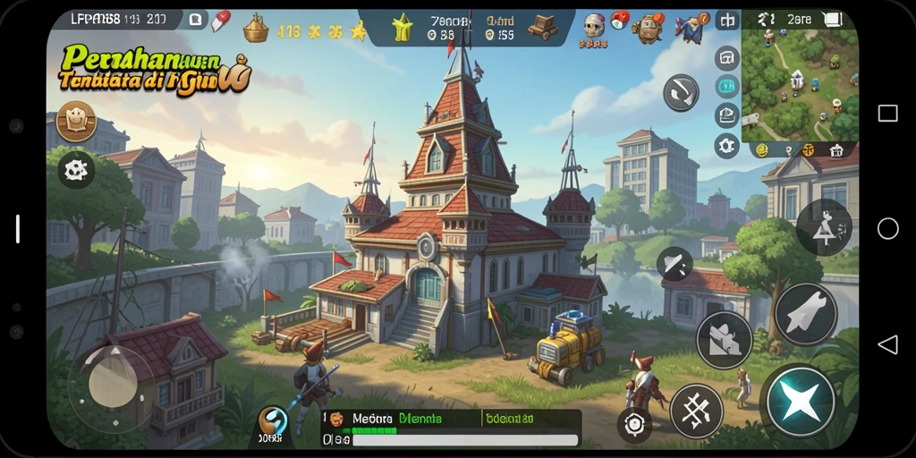 Screenshot gameplay LPO88 menunjukkan aksi menara menaklukkan musuh.