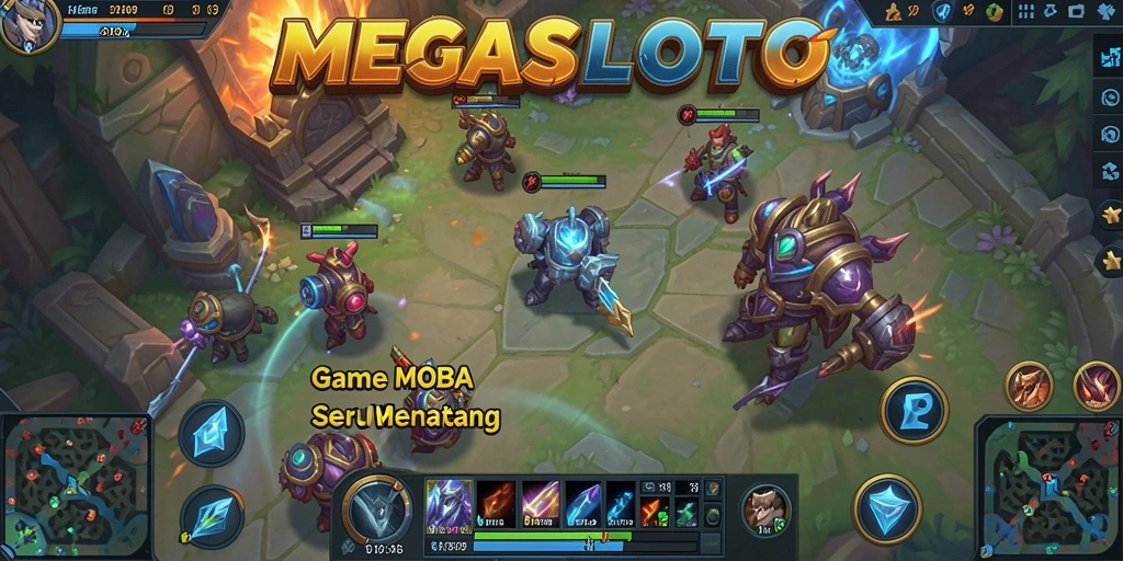 Screenshot gameplay <strong>MEGASLOTO</strong> yang menunjukkan pertarungan seru di arena.