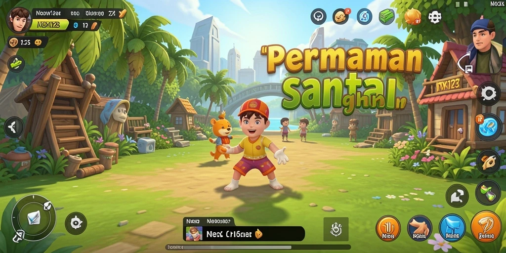 Gambar gameplay NOX123 dengan berbagai mini game menarik.