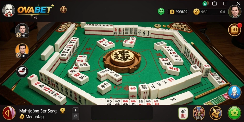 Tampilan gameplay OVABET dengan ubin Mahjong yang menarik.