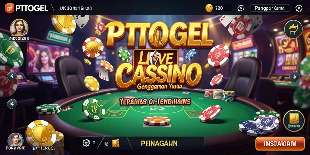 Screenshot gameplay PTTOGEL menunjukkan suasana Live Casino yang nyata dan interaktif.