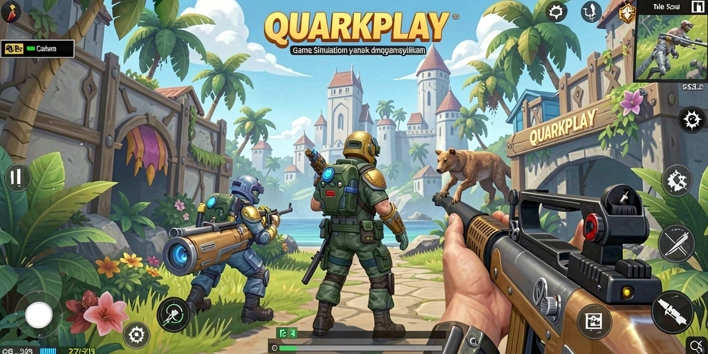 Gambar menunjukkan momen mendebarkan dalam gameplay QUARKPLAY.