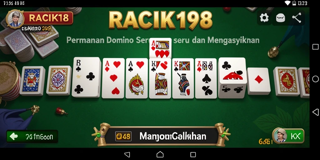Tampilan gameplay yang menarik dalam permainan domino RACIK198.