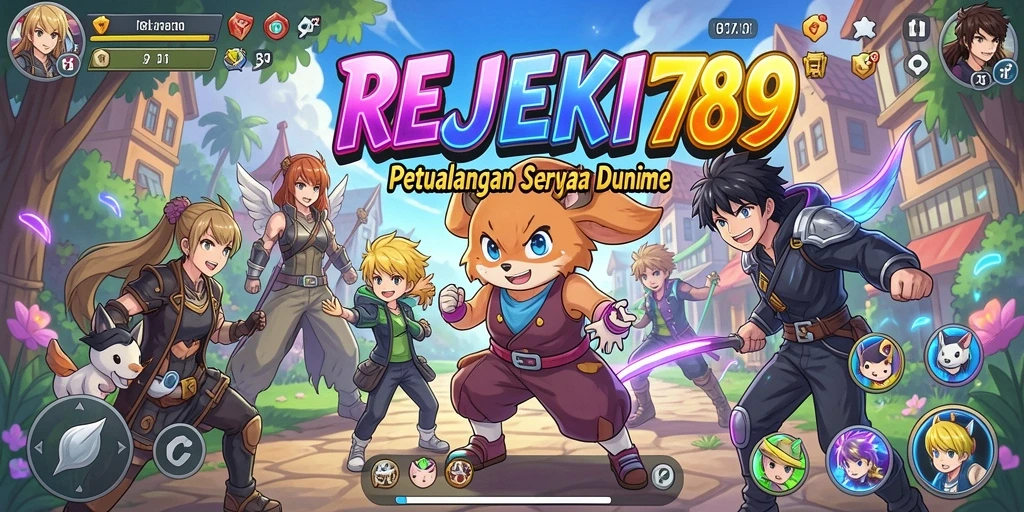 Screenshot utama gameplay REJEKI789 dengan karakter Anime yang beraksi.