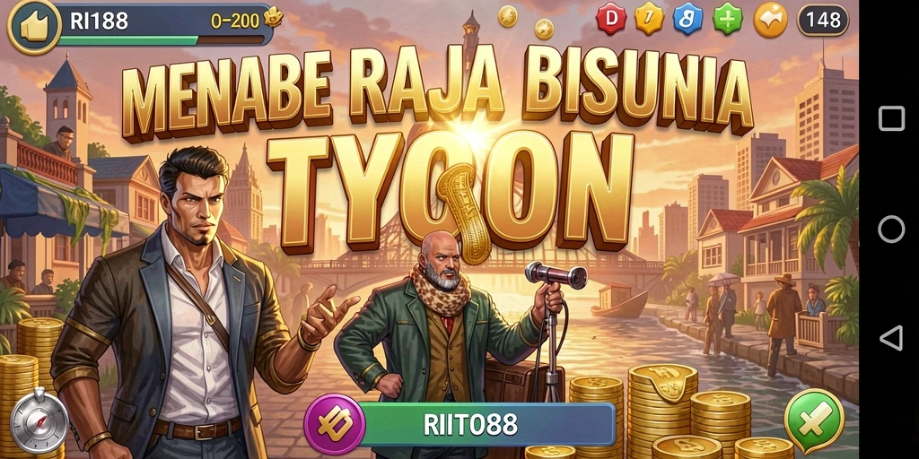 Screenshot gameplay RI188 yang menunjukkan aksi membangun empire bisnis.