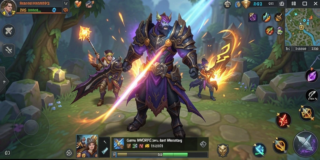 Gameplay menarik dengan pertempuran epik di dunia fantastis.