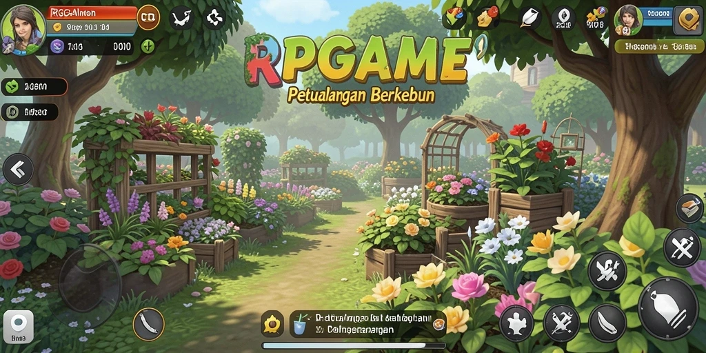 Tampilan menarik dari gameplay berkebun RPGAME yang seru.