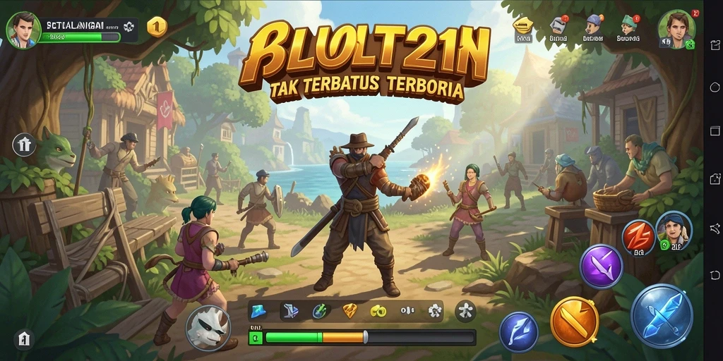 Screenshot menarik dari gameplay yang menampilkan dunia terbuka SLOT21.