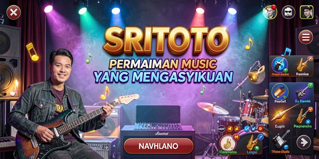 Tampilan antarmuka permainan musik SRITOTO yang menarik.
