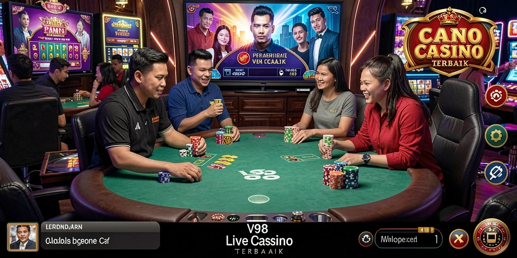 Tampilan gameplay V98 yang mengesankan dalam Live Casino.