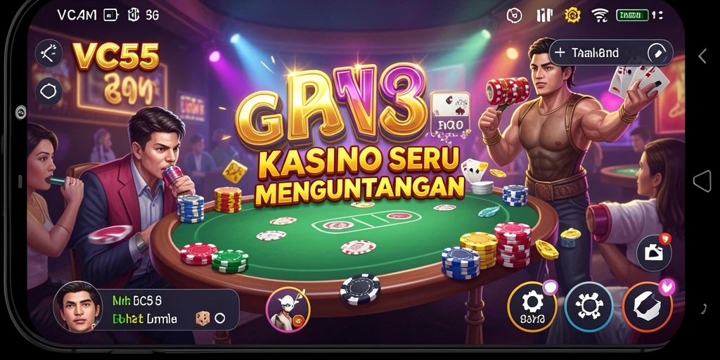 Screenshot gameplay VC55 menampilkan pengalaman Kasino yang nyata.